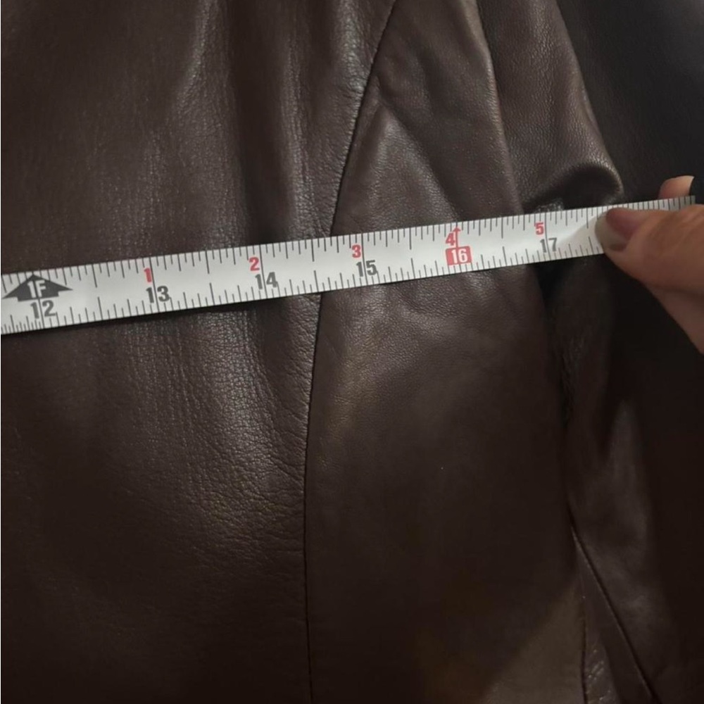 BCBGMaxAzria Dark Brown Leather Jacket - Picture 7 of 8